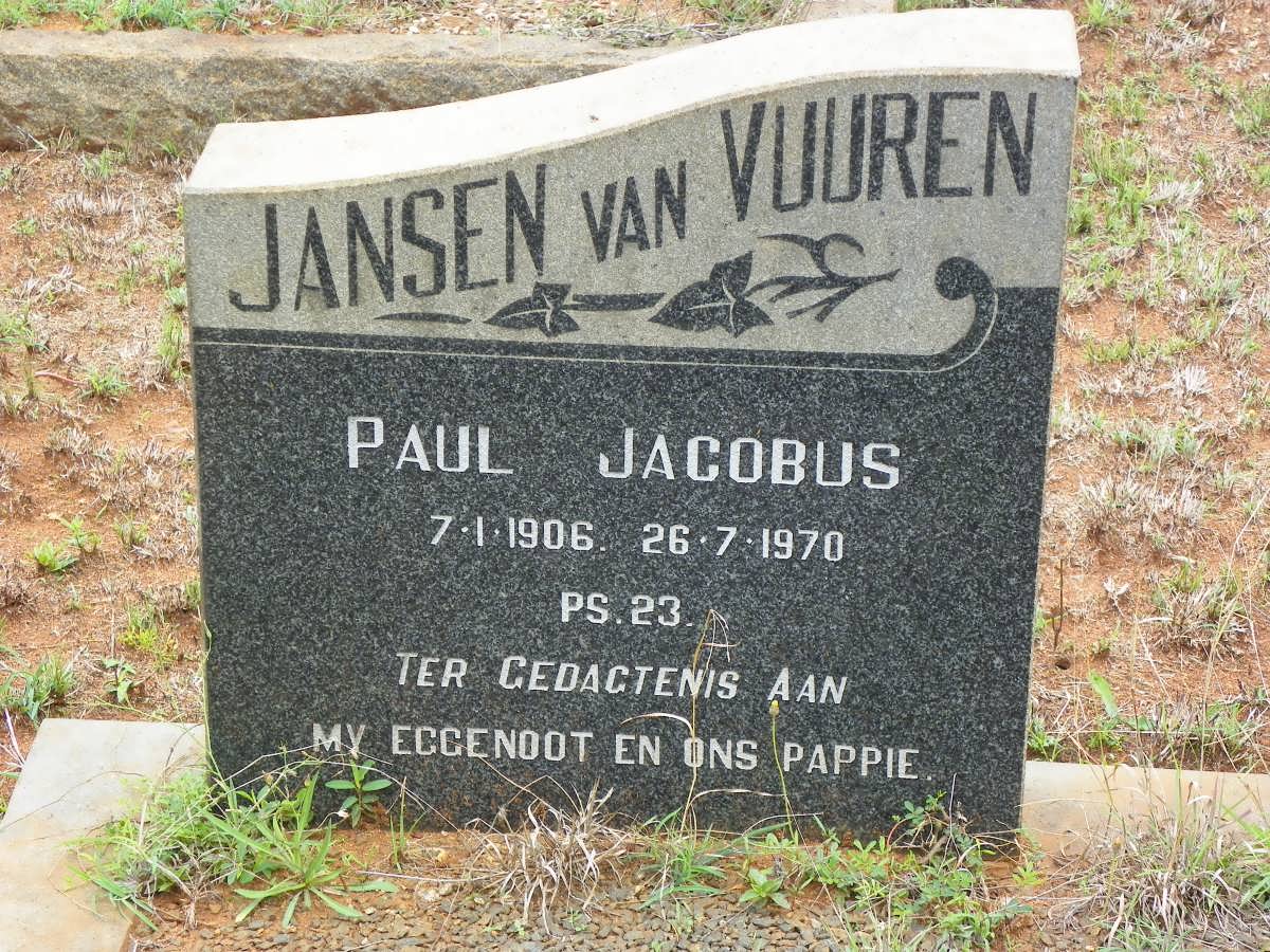 VUUREN Paul Jacobus, Jansen van 1906-1970