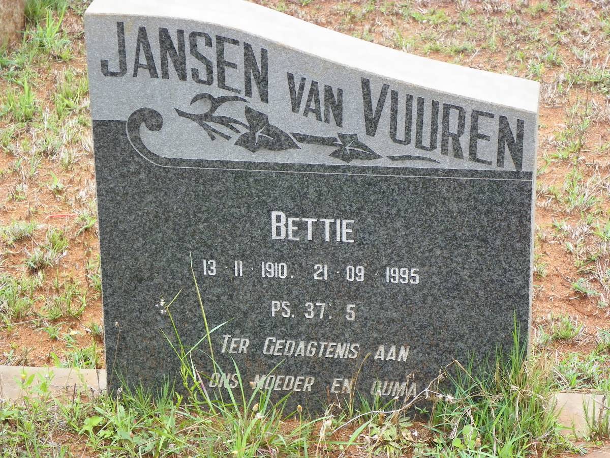 VUUREN Bettie, Jansen van 1910-1995
