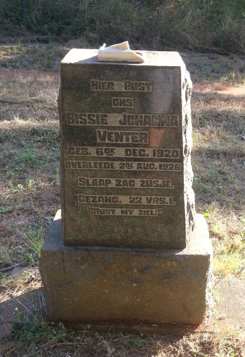 VENTER Bissie Johanna 1920-1926