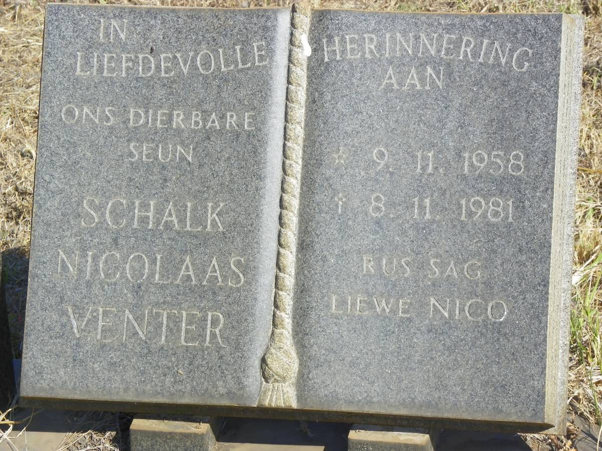 VENTER Schalk Nicolaas 1958-1981