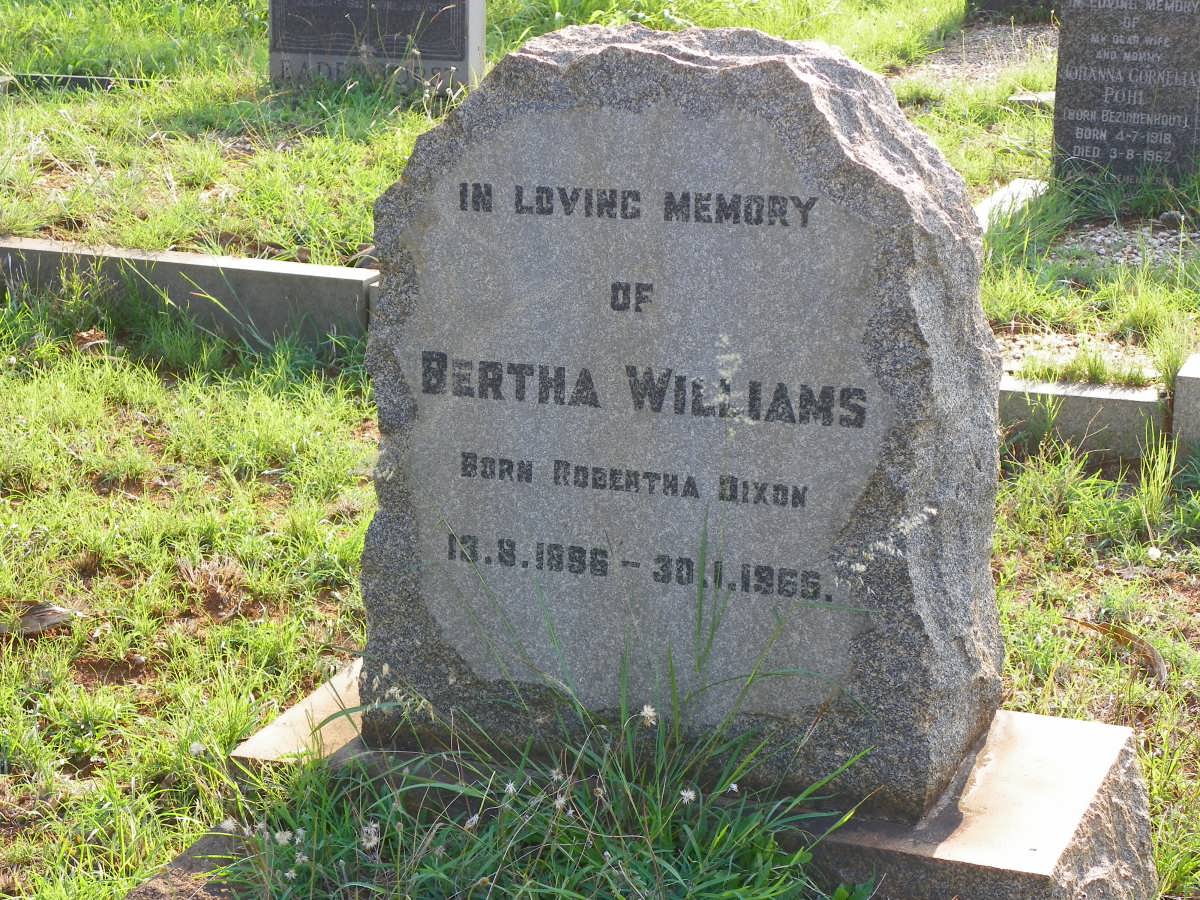 WILLIAMS Robertha nee DIXON 1896-1965