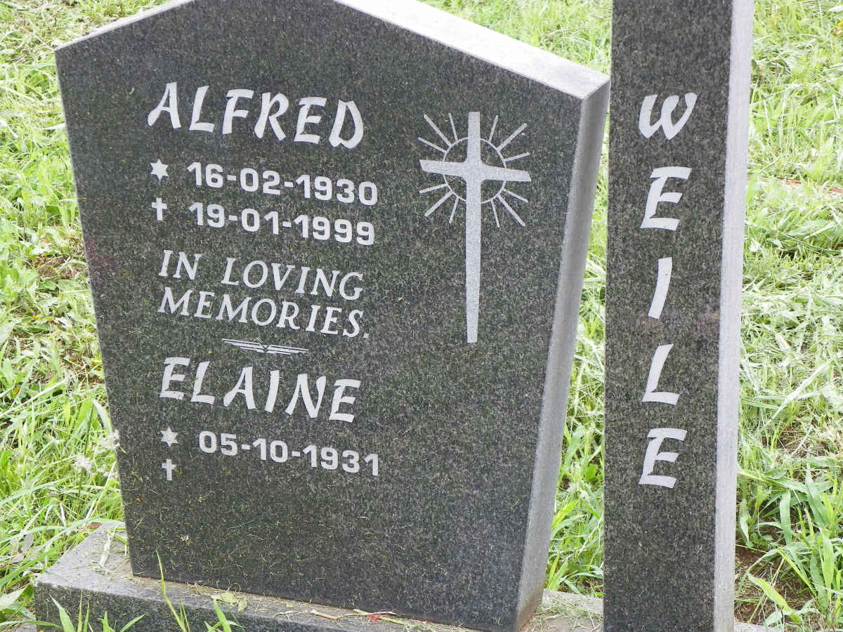 WEILE Alfred 1930-1999 &amp; Elaine 1931-