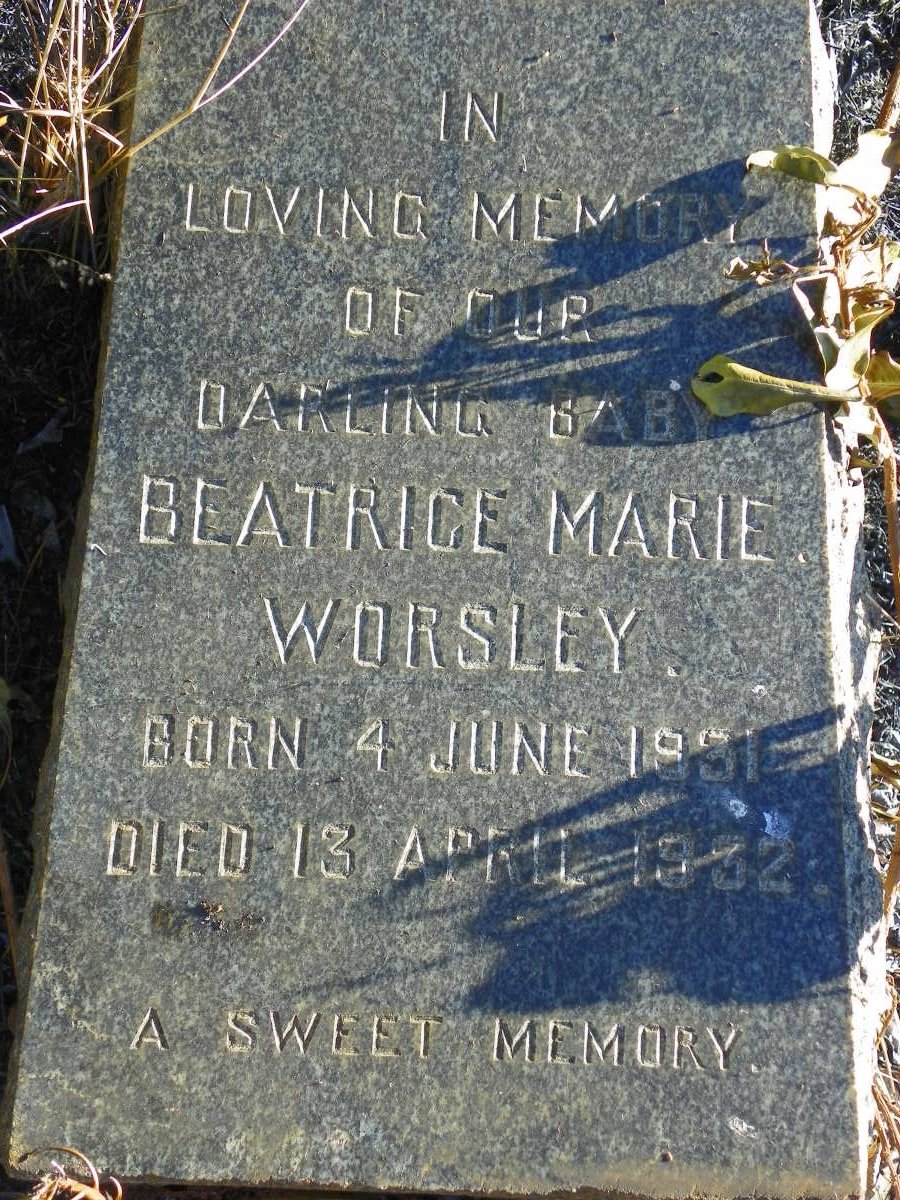 WORSLEY Beatrice Marie 1931-1932