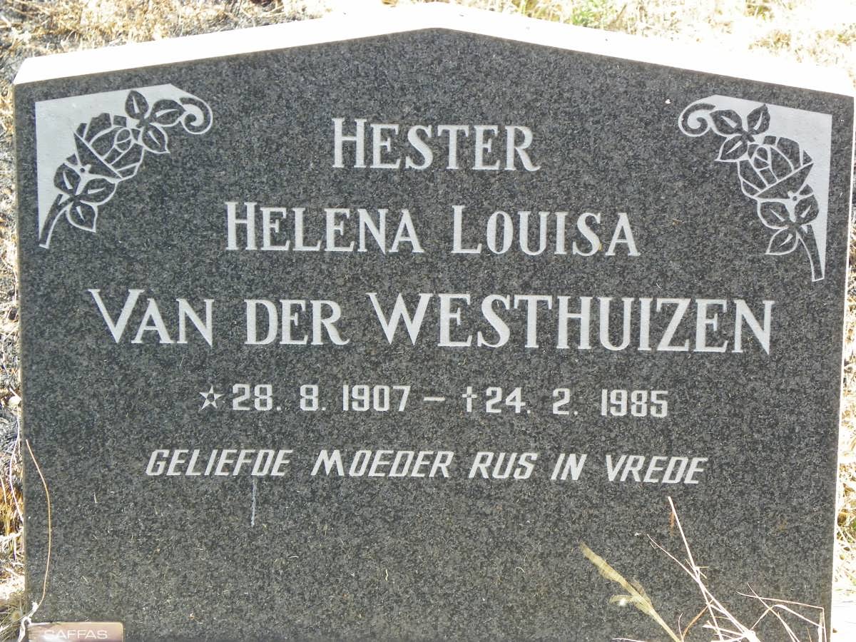 WESTHUIZEN Hester Helena Louisa, van der 1907-1985