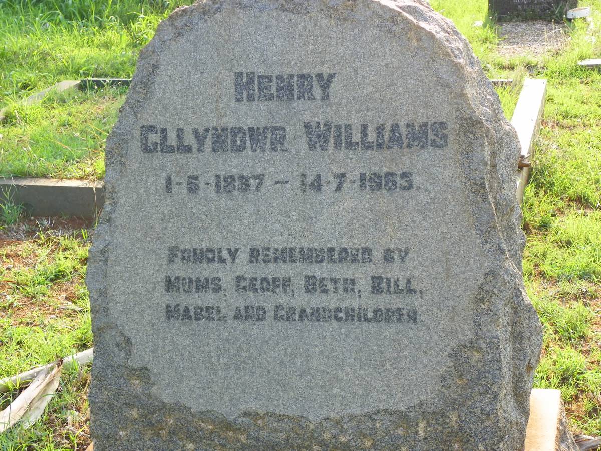 WILLIAMS Henry Gllyndwer 1887-1963