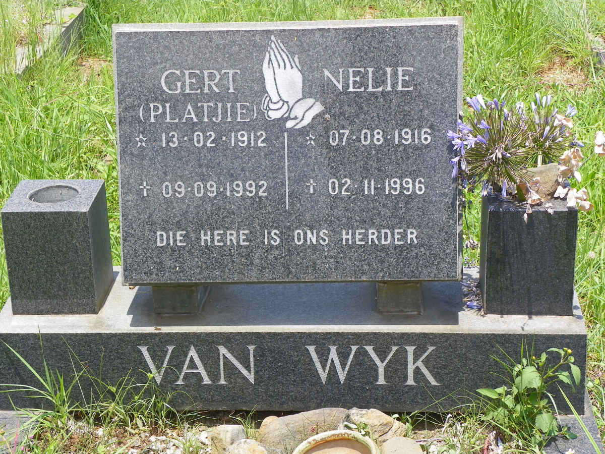 WYK Gert, van 1912-1992 &amp; Nelie 1916-1996