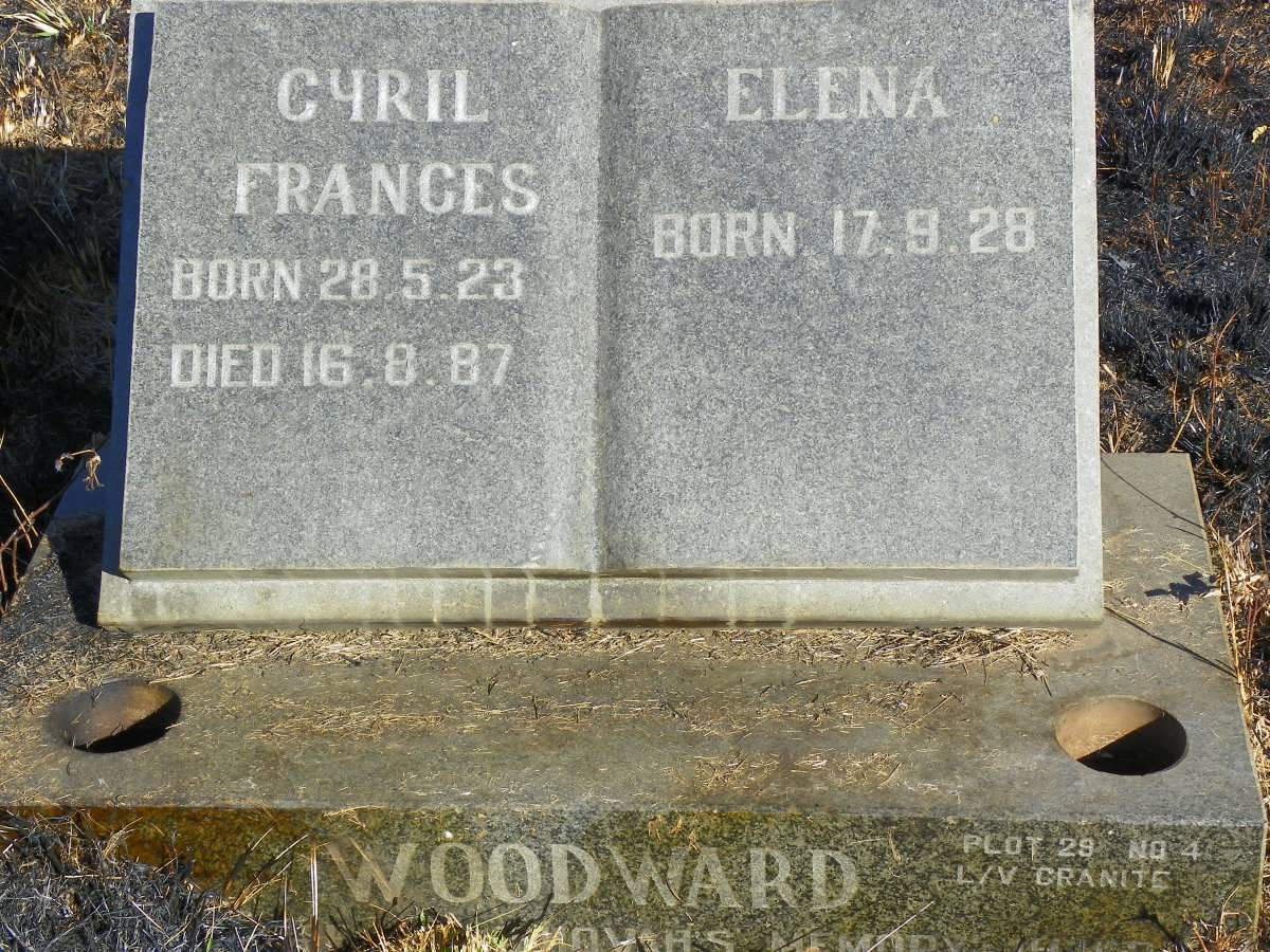 WOODWARD Cyril Frances 1923-1987 &amp; Elena 1928-