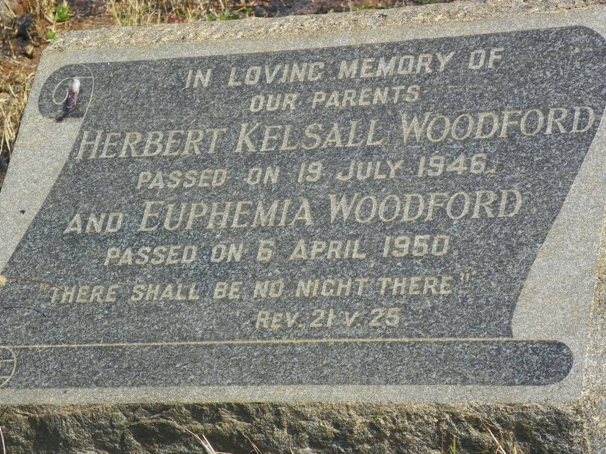 WOODFORD Herbert Kelsall -1946 &amp; Euphemia -1950