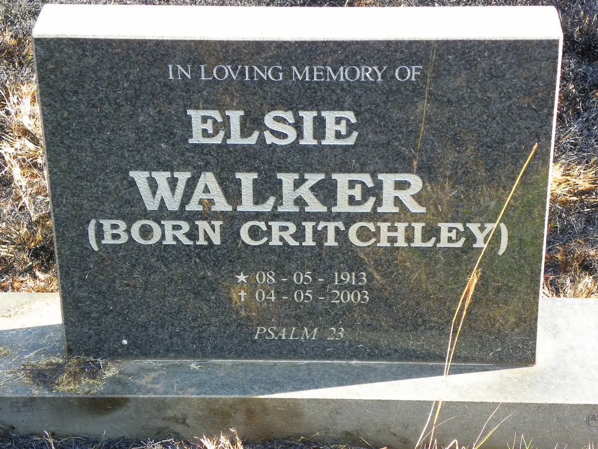 WALKER Elsie nee CRITCHLEY 1913-2003