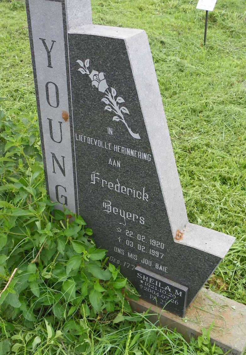 YOUNG Frederick Beyers 1920-1997 &amp; Sheila M. 1921-2004