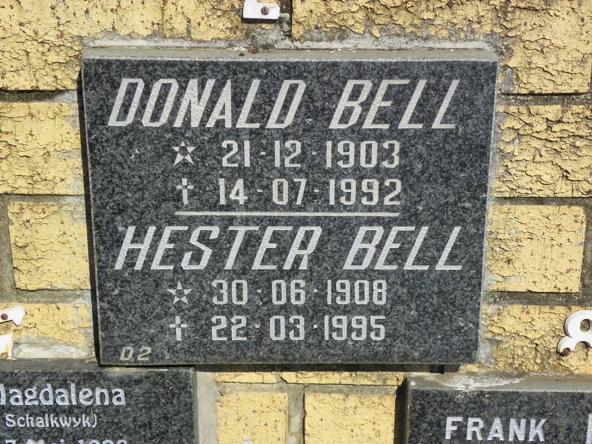 BELL Donald 1903-1992 &amp; Hester 1908-1995