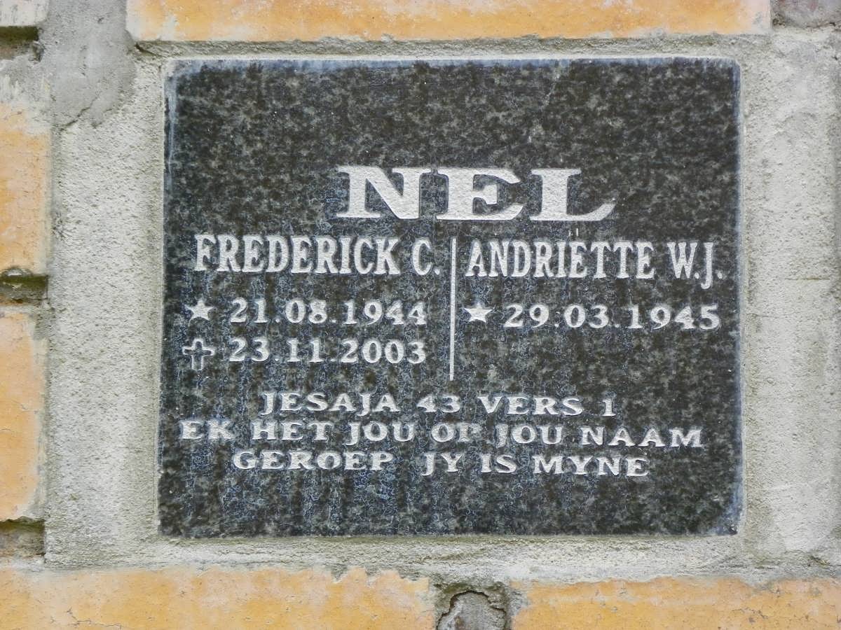 NEL Frederick C. 1944-2003 &amp; Andriette W.J. 1945-