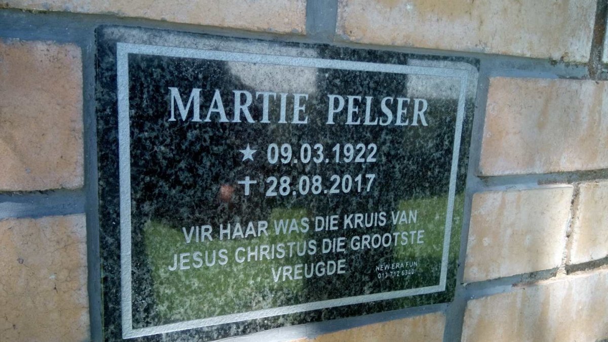 PELSER Martie 1922-2017