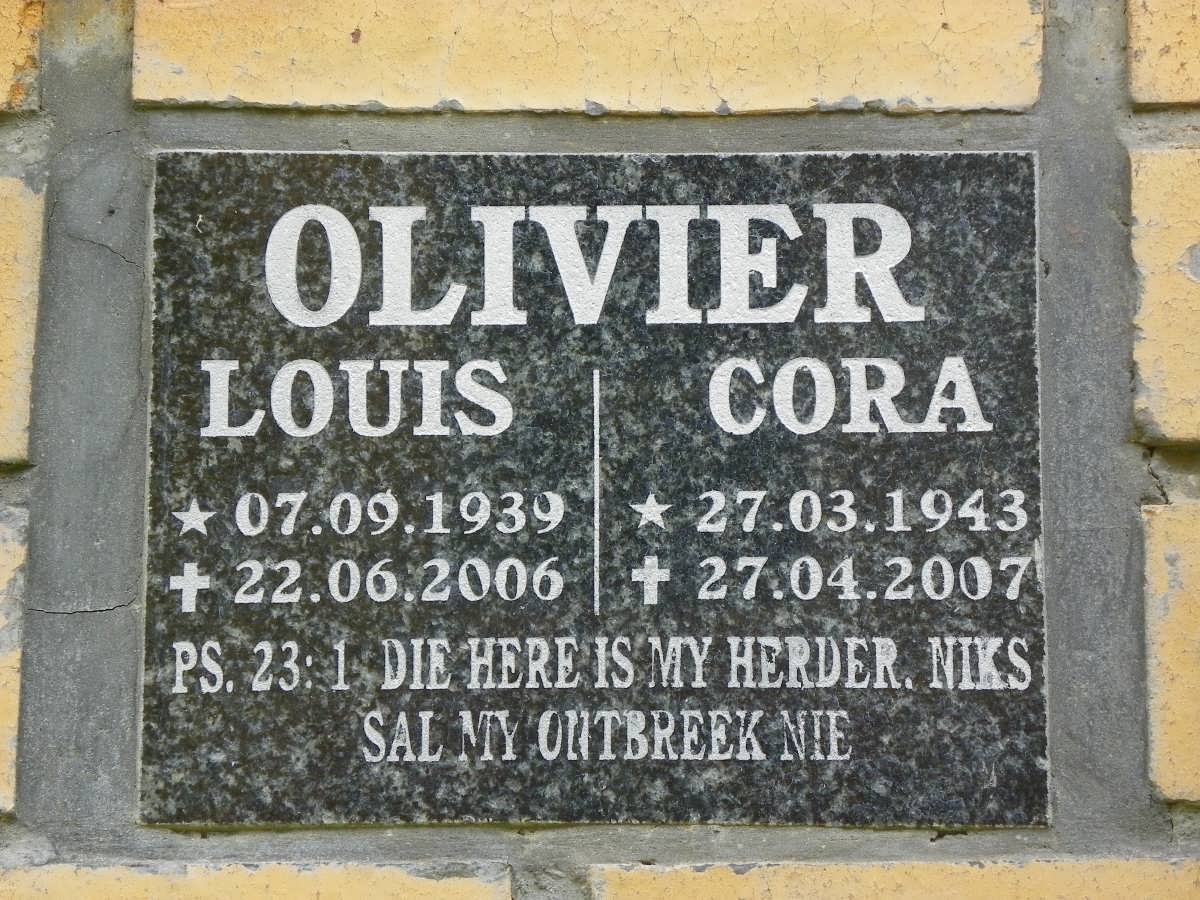 OLIVIER Louis 1939-2006 &amp; Cora 1943-2007