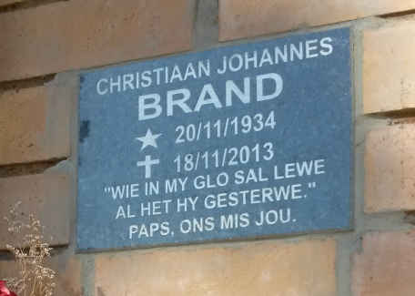 BRAND Christiaan Johannes 1934-2013