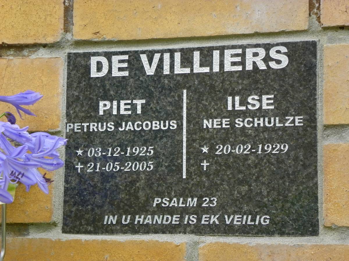 VILLIERS Petrus Jacobus, de 1925-2005 &amp; Ilse SCHULZE 1929
