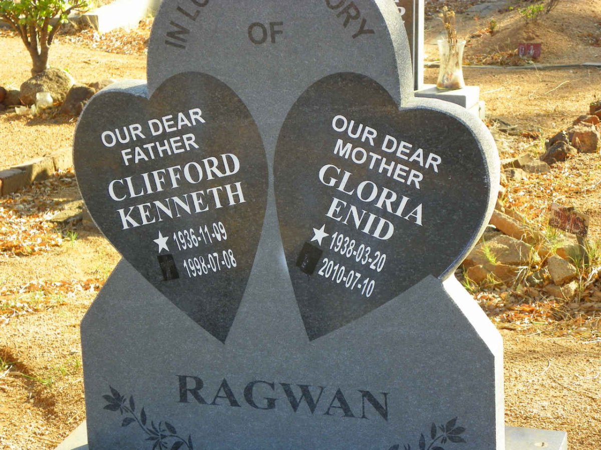 RAGWAN Clifford Kenneth 1936-1998 &amp; Gloria Enid 1938-2010