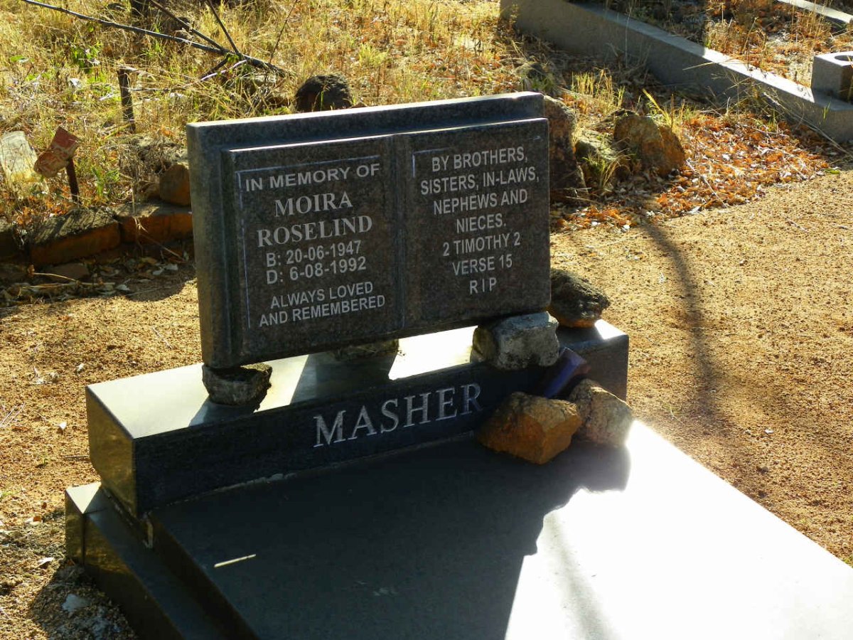 MASHER Moira Roselind 1947-1992