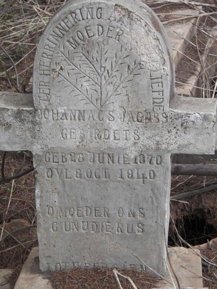 JACOBS Johanna C.S. nee ROETS 1870-1940