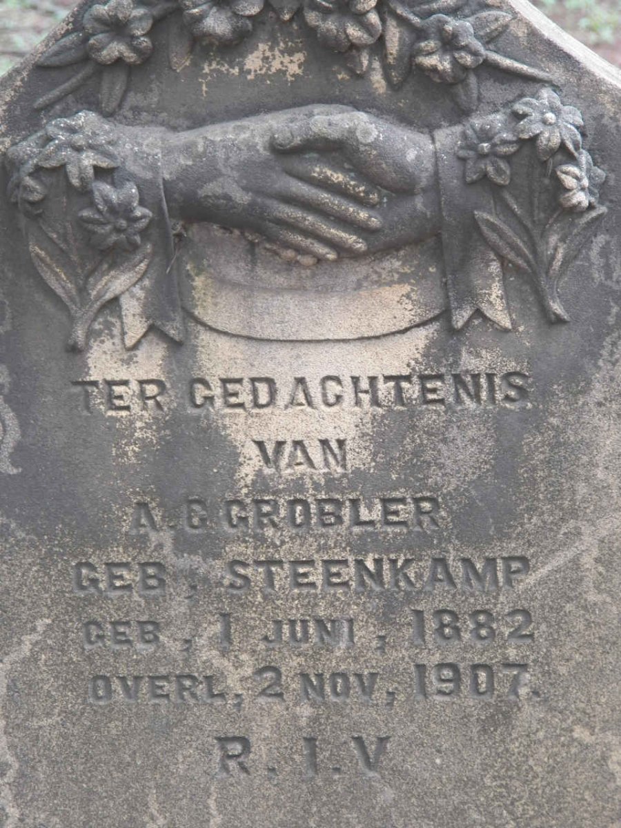 GROBLER A.C. nee STEENKAMP 1882-1907