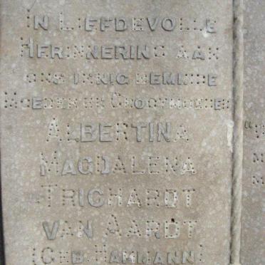 AARDT Albertina Magdalena, van voorheen TRICHARDT nee HAMMANN 1860-1944