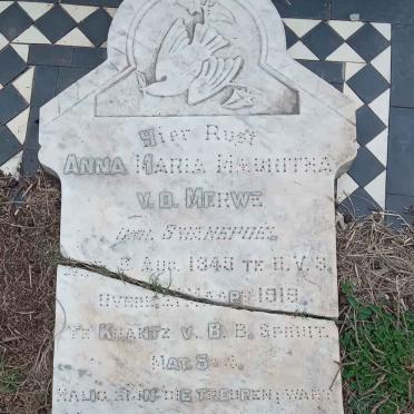 MERWE Anna Maria Magritha, v.d. nee SWANEPOEL 184?-1918