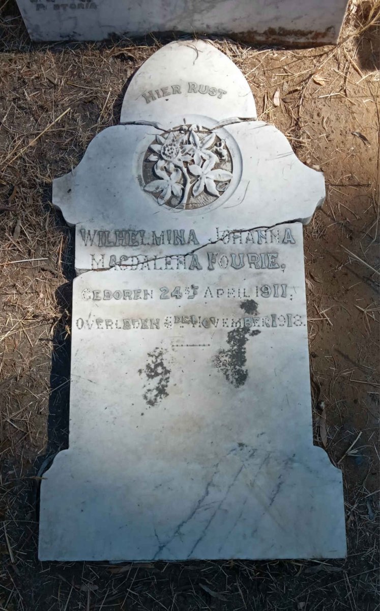 FOURIE Wilhelmina Johanna Magdalena 1911-1918