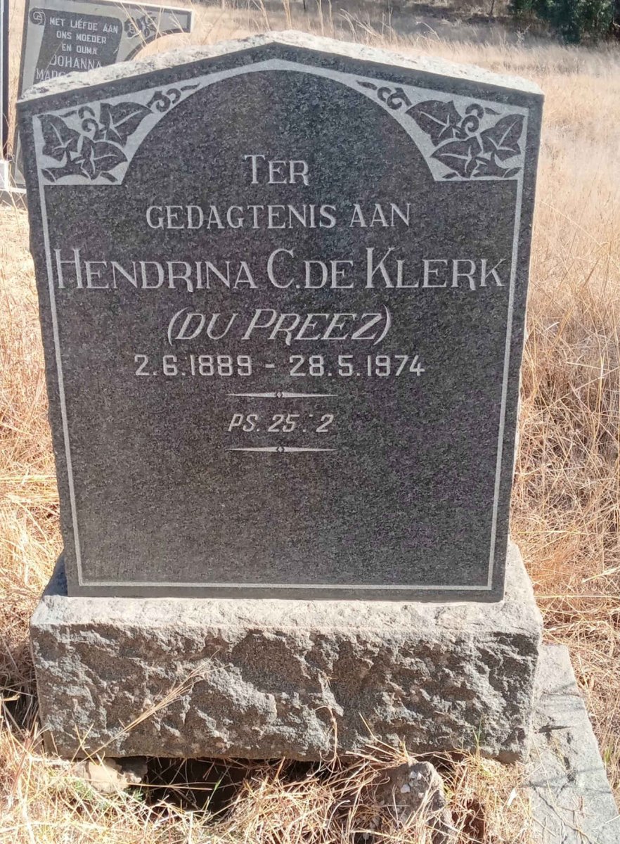 KLERK Hendrina C, de nee DU PREEZ 1889-1974
