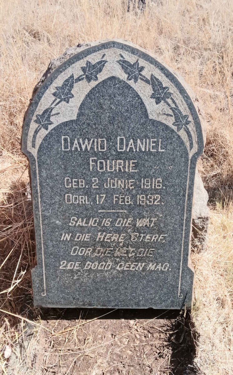 FOURIE Dawid Daniel 1916-1932