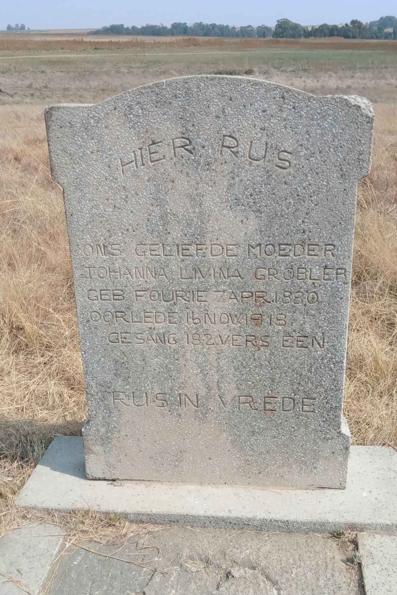 GROBLER Johanna Livina nee FOURIE 1880-1918