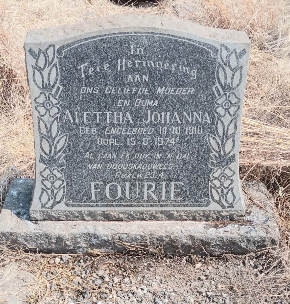 FOURIE Alettha Johanna nee ENGELBREG 1910-1974