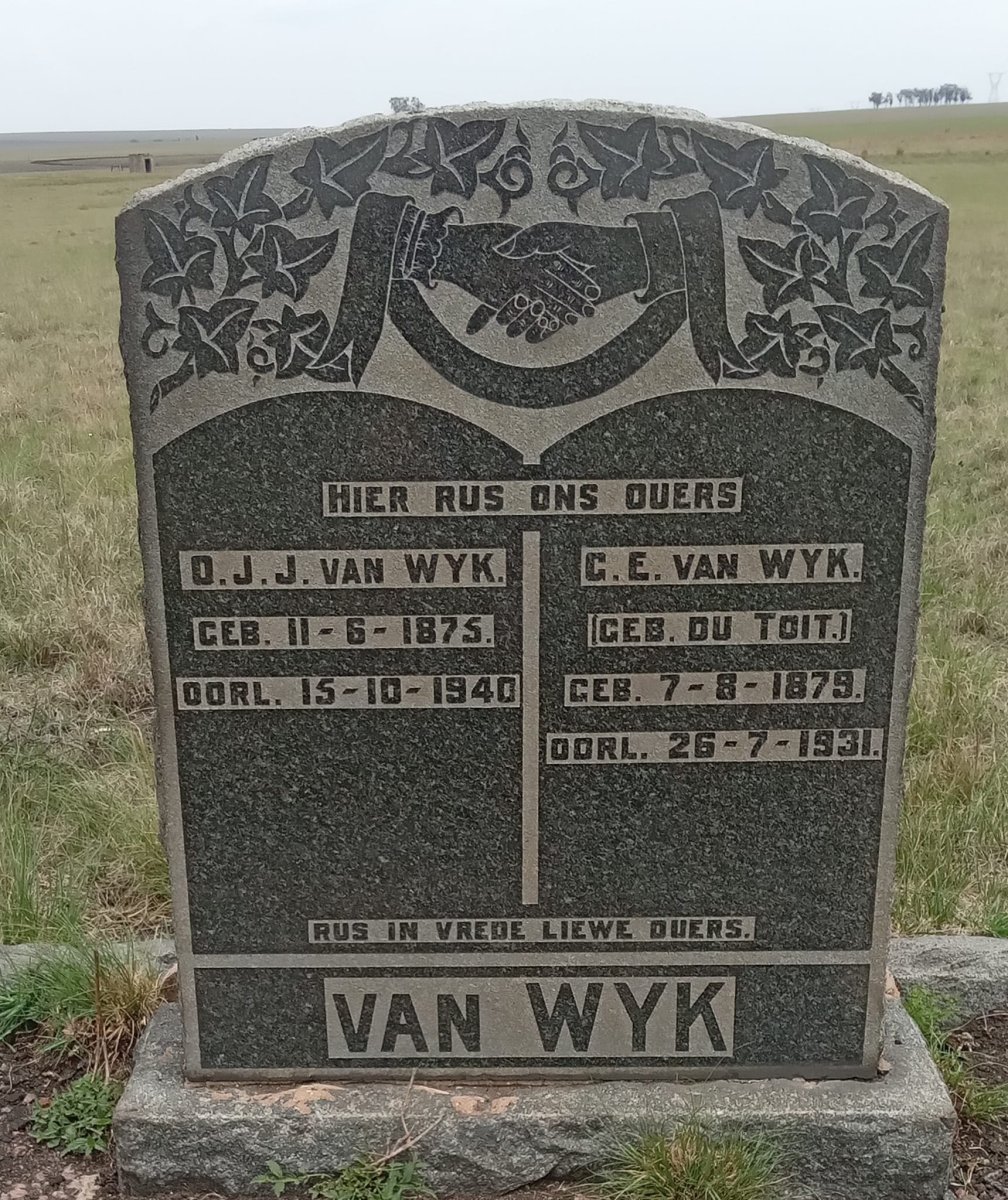 WYK O.J.J., van 1875 -1940 & C.E. DU TOIT 1879-1931