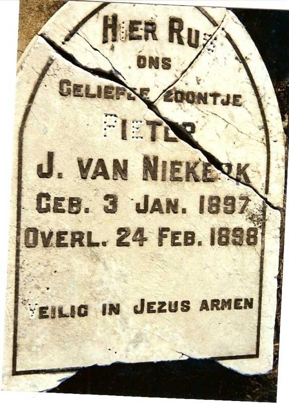 NIEKERK Pieter J., van 1897-1898