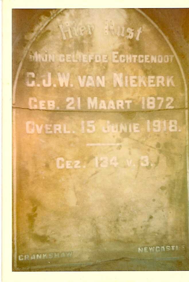 NIEKERK G.J.W., van 1872-1918