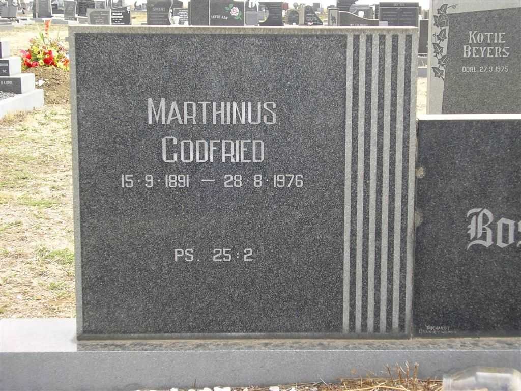 BOSHOFF Marthinus Godfried 1891-1976
