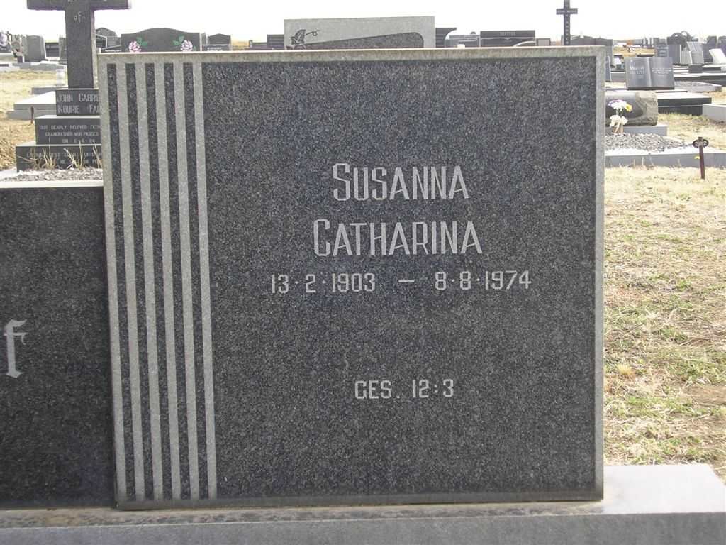 BOSHOFF Susanna Catharina 1903-1974