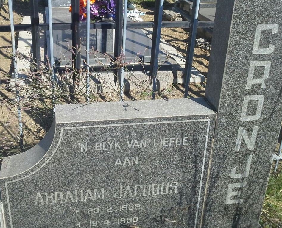 CRONJE Abraham Jacobus 1932-1990