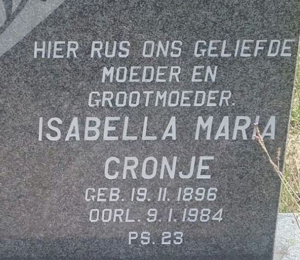 CRONJE Isabella Maria 1896-1984