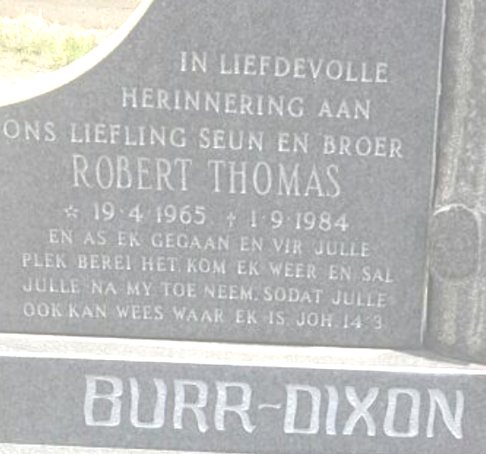 DIXON Robert Thomas, BURR 1965-1984