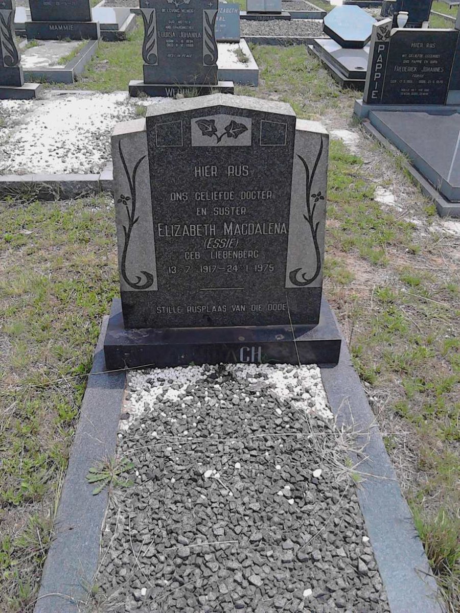 ESPACH Elizabeth Magdalena nee LIEBENBERG 1917-1975