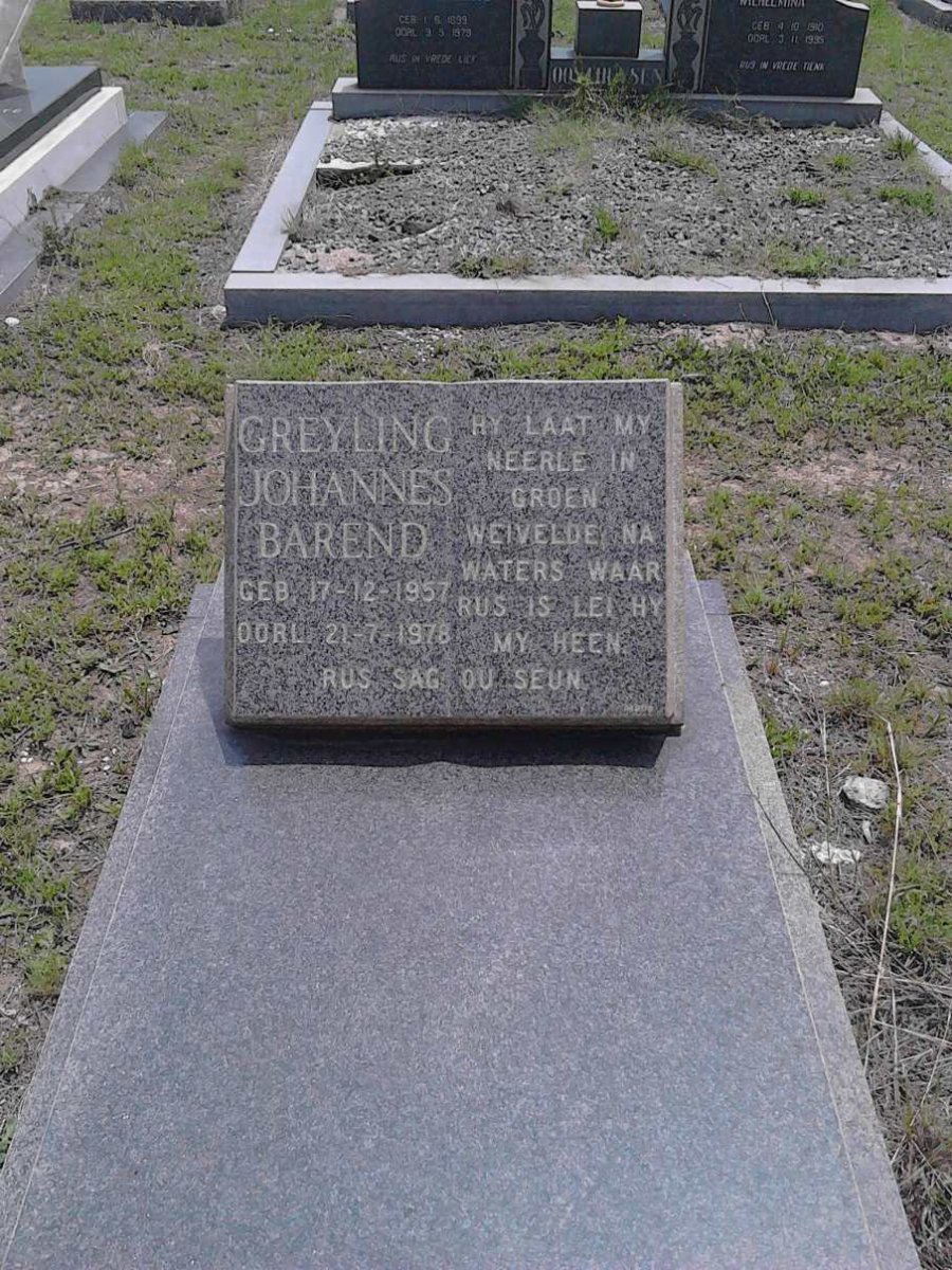 GREYLING Johannes Barend 1957-1978