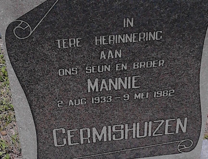 GERMISHUIZEN Mannie 1933-1982
