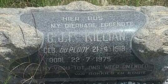KILLIAN G. J. F. nee DU PLOOY 1918-1975