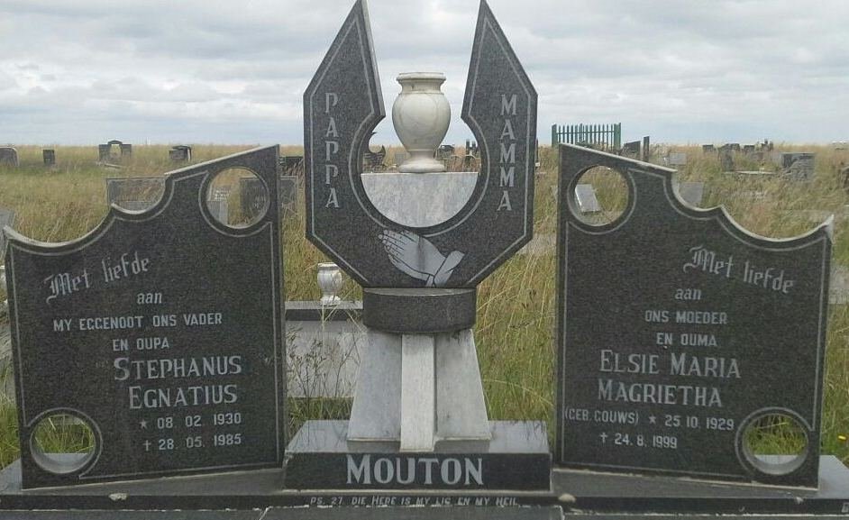 MOUTON Stephanus Egnatius 1930-1985 &amp; Elsie Maria Magrietha nee GOUWS 1929-1999