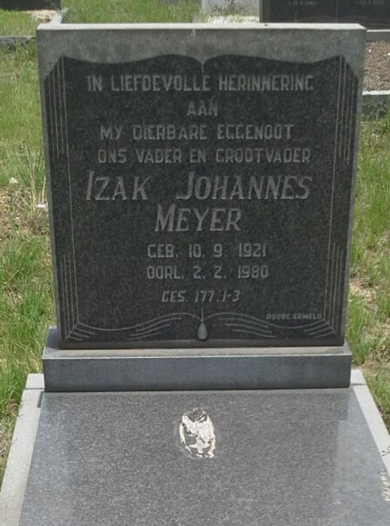 MEYER Izak Johannes 1921-1980