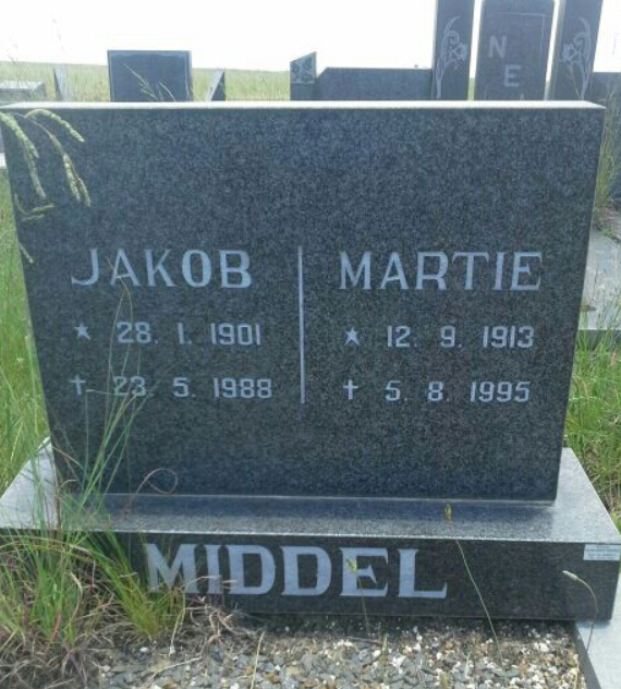 MIDDEL Jacob 1901-1988 &amp; Martie 1913-1995
