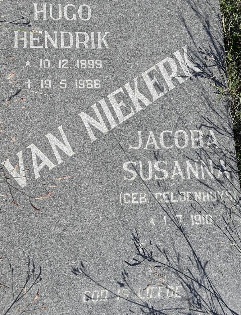 NIEKERK Hugo Hendrik, van 1899-1988 &amp; Jacoba Susanna GELDENHUYS 1910-