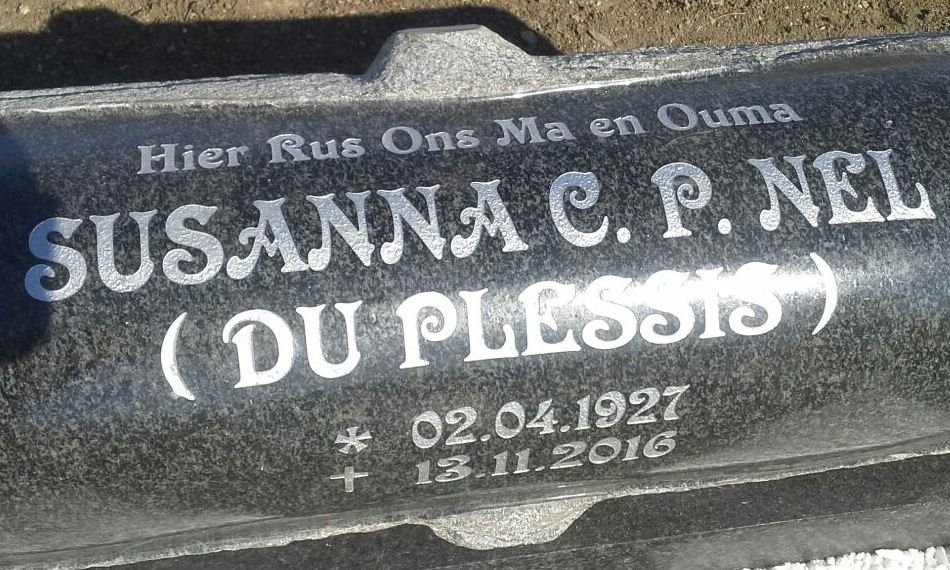 NEL Susanna C.P. nee DU PLESSIS 1927-2016