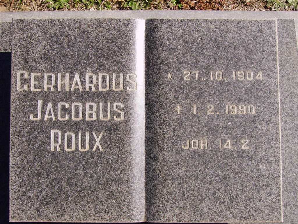 ROUX Gerhardus Jacobus 1904-1990