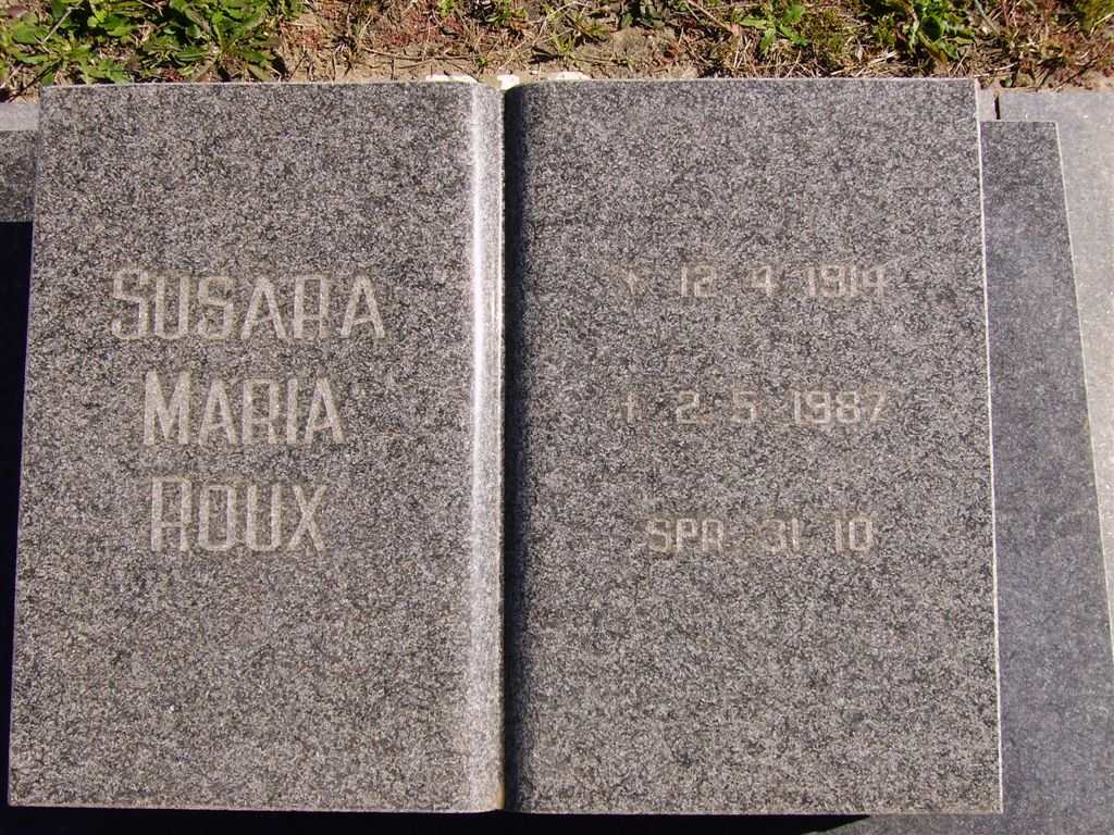 ROUX Susanna Maria 1914-1987